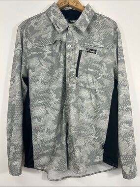 Pelagic Men's Eclipse Pro Series Guide Fishing Shirt Camouflage UPF 50+ Size M